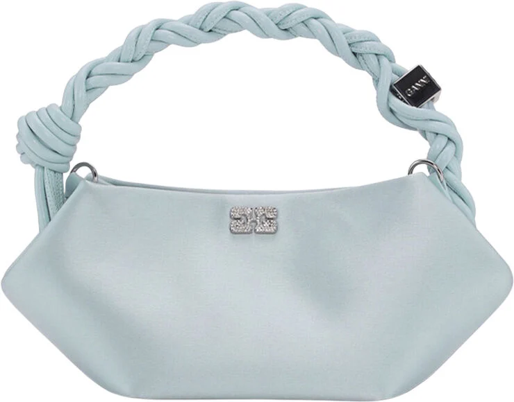Ganni Ganni Bou Bag Mini Soir Satin Icy blue