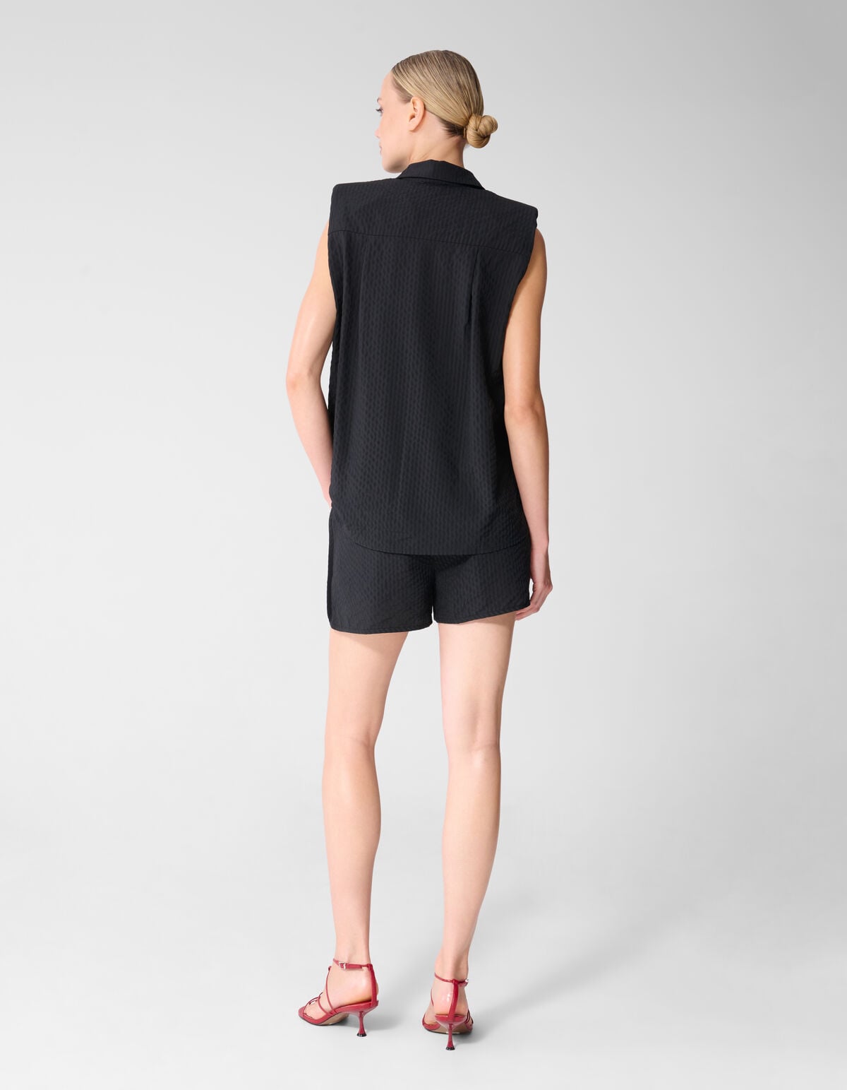 Strass Stripe Short Zwart