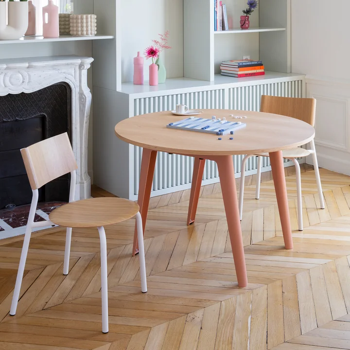 TipToe - NEW MODERN Esstisch Ø 110 cm, Eiche / ashpink