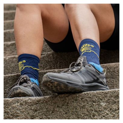 Chaussettes BV Sport Trek Collector GR65 Compostelle Haute Bleu/Jaune