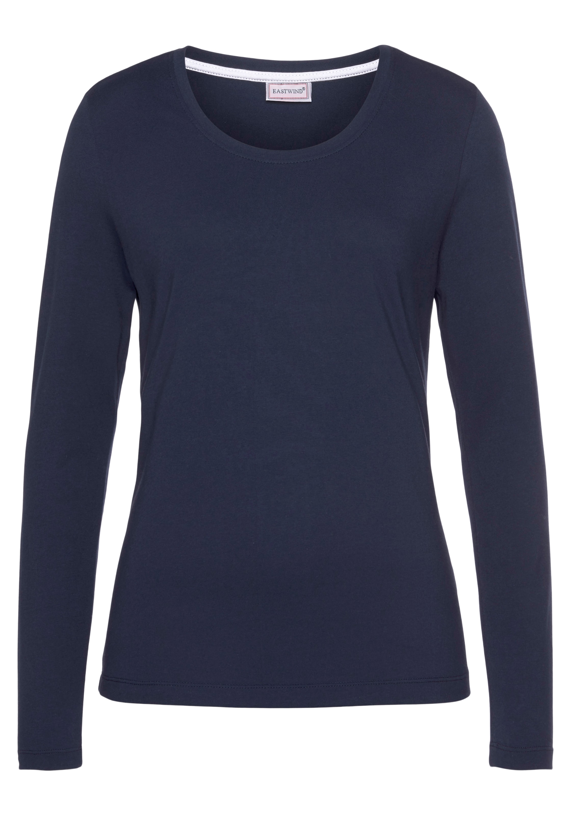 Eastwind Langarmshirt 3er-Pack,  Langarm,  im Basic-Stil,  Rundhalsausschnitt,  aus Baumwolle