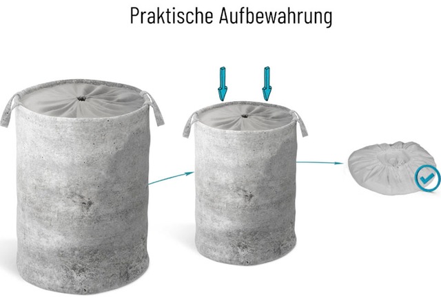 Sanilo Wäschekorb »Beton« kräftige Farben, samtweiche Oberfläche, mit Deckel