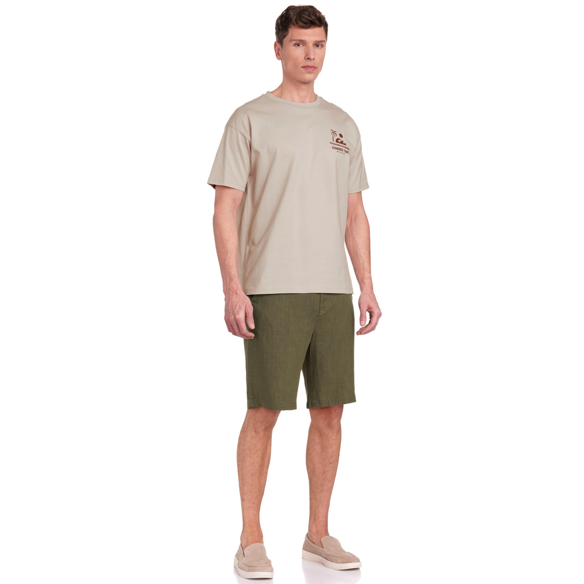 Jonas Nielsen Herren T-Shirt mit Backprint beige
