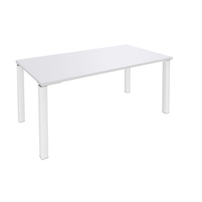 Bureau droit EXPRIM - L180 cm - Plateau Blanc perle - Pieds blanc
