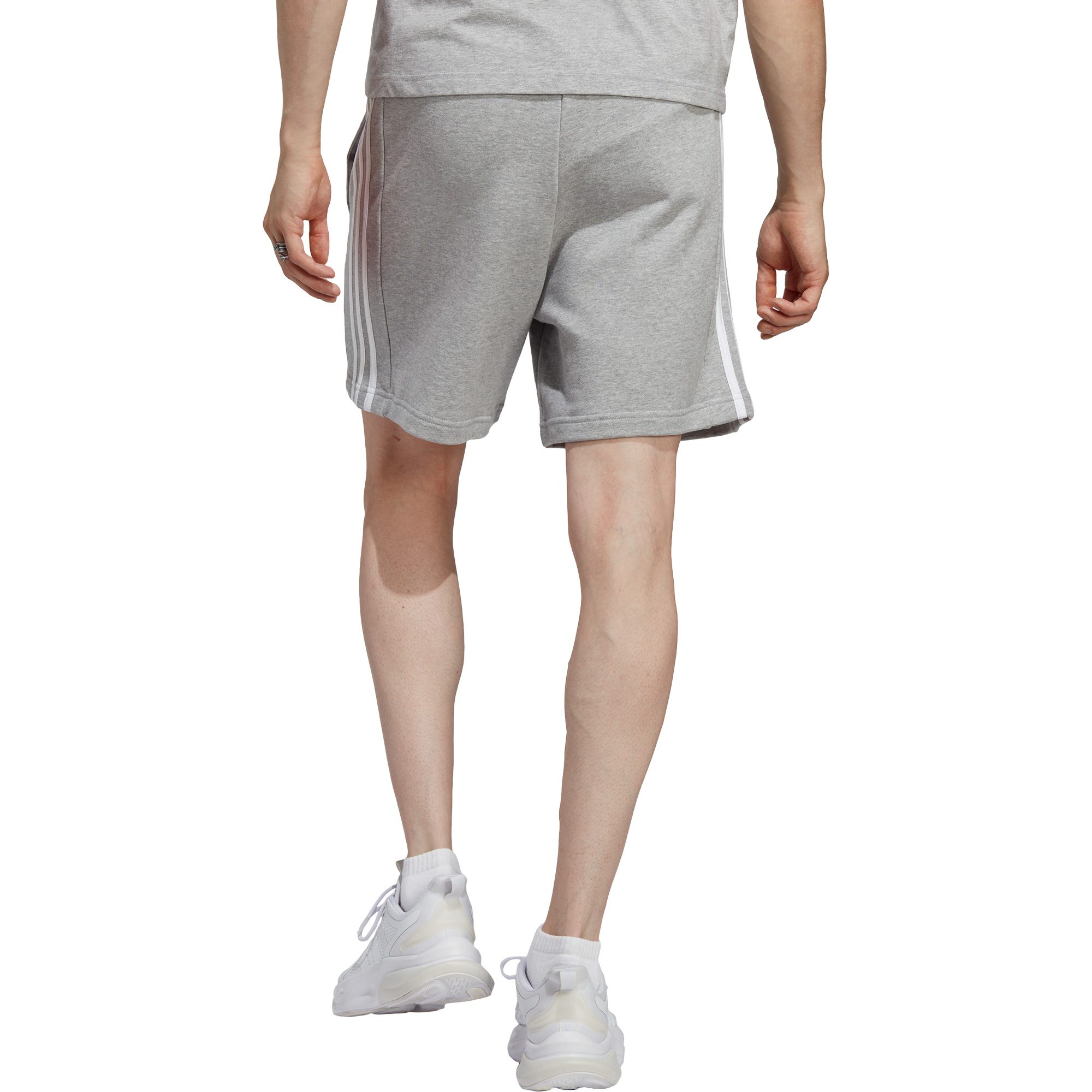 adidas Essentials French Terry 3-Streifen Shorts Herren medium grey heather