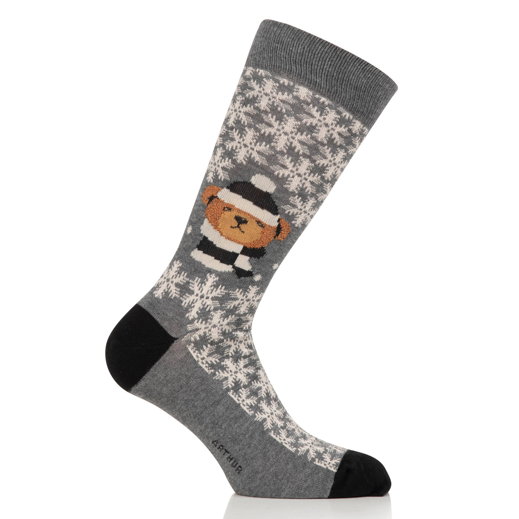 Chaussettes imprimé en coton mélangé | Gris