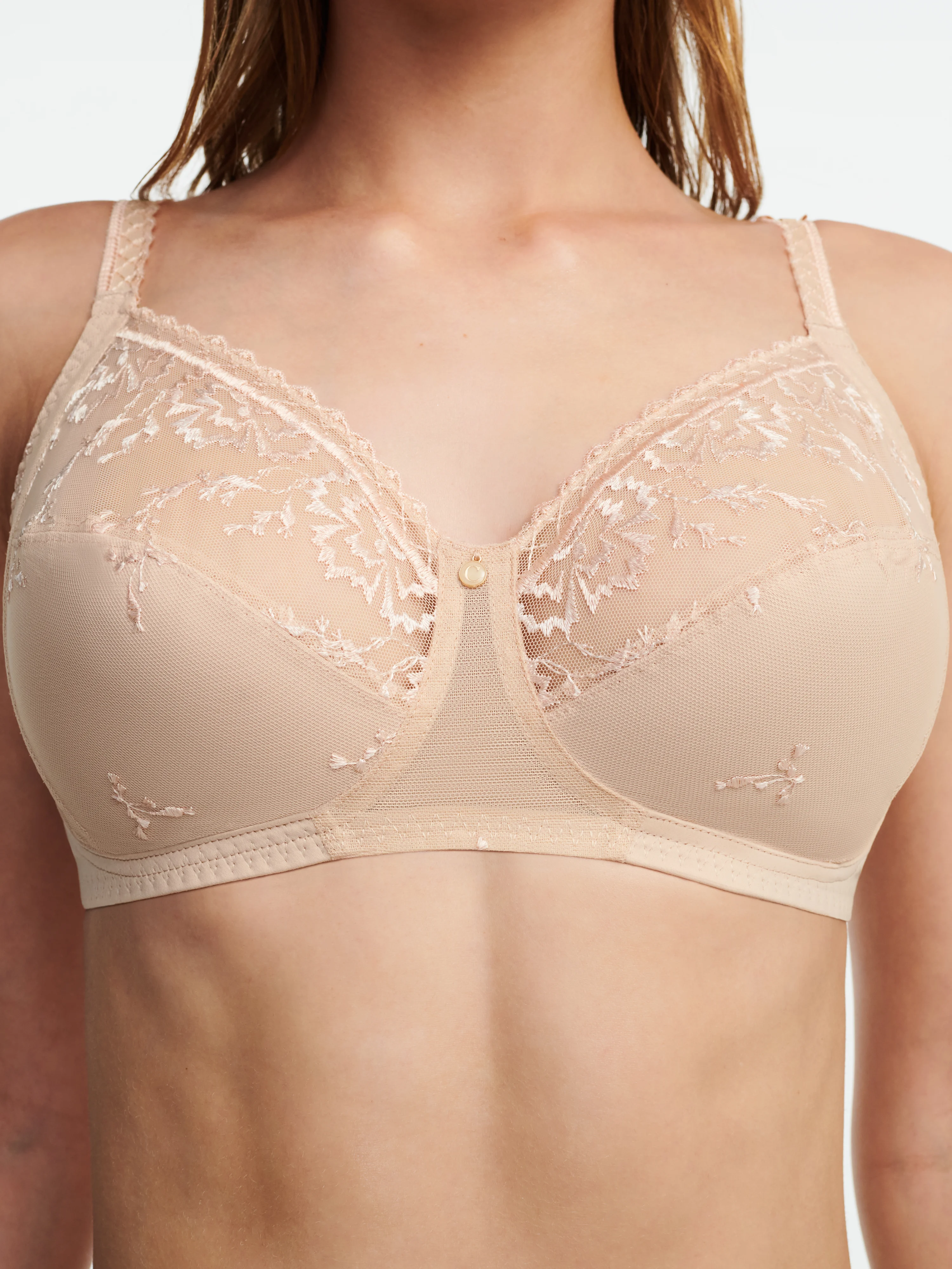 EVERY CURVE - Soutien-gorge sans armature maintien broderie florale | Beige