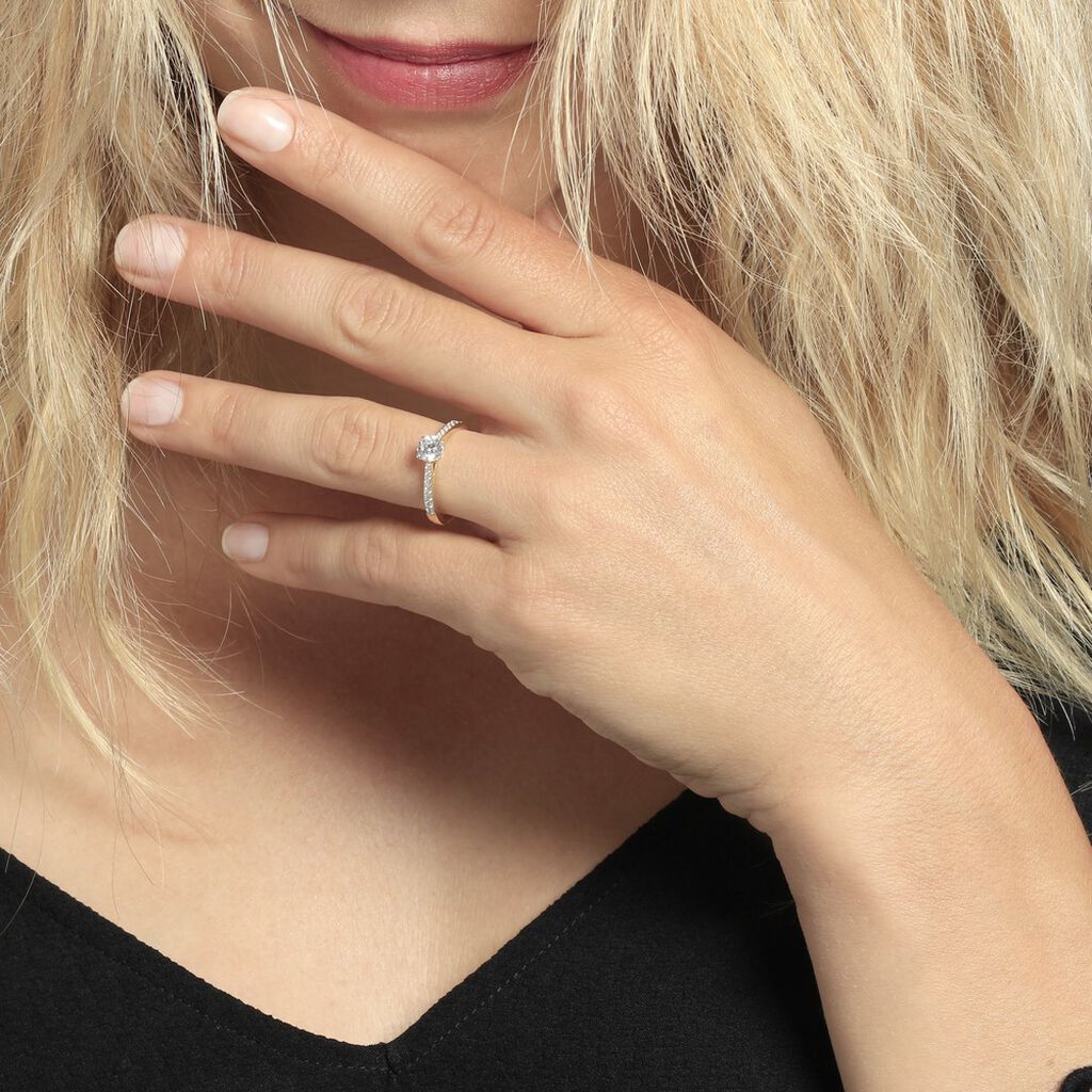 Bague Solitaire Hemera Or Jaune Diamant Synthetique