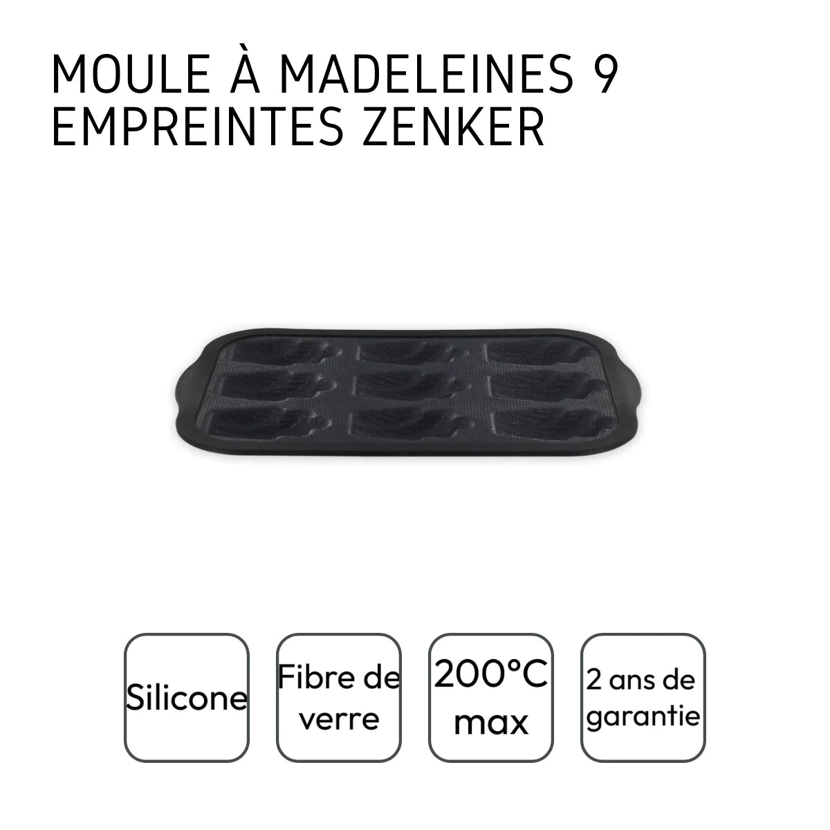Moule 9 madeleines Silicone fibre de verre Zenker