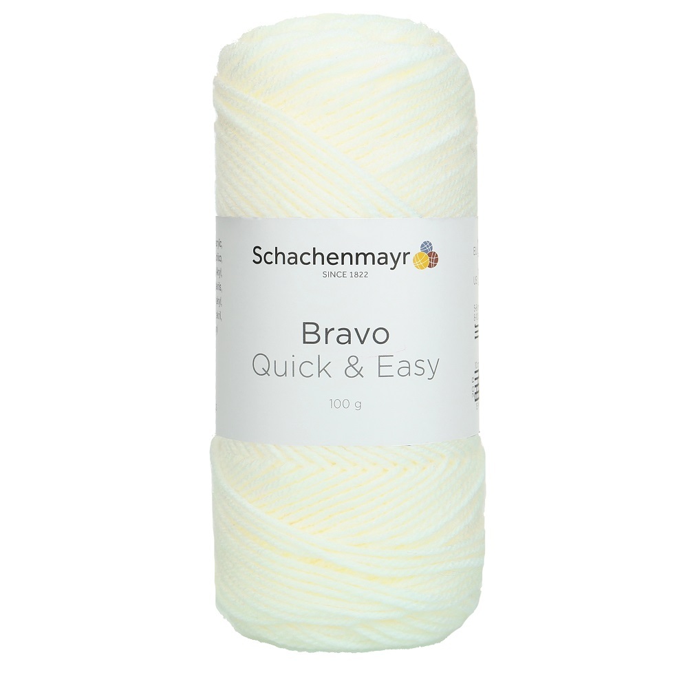 Handstrickgarn BRAVO QUICK &EASY - weiß - 100g
