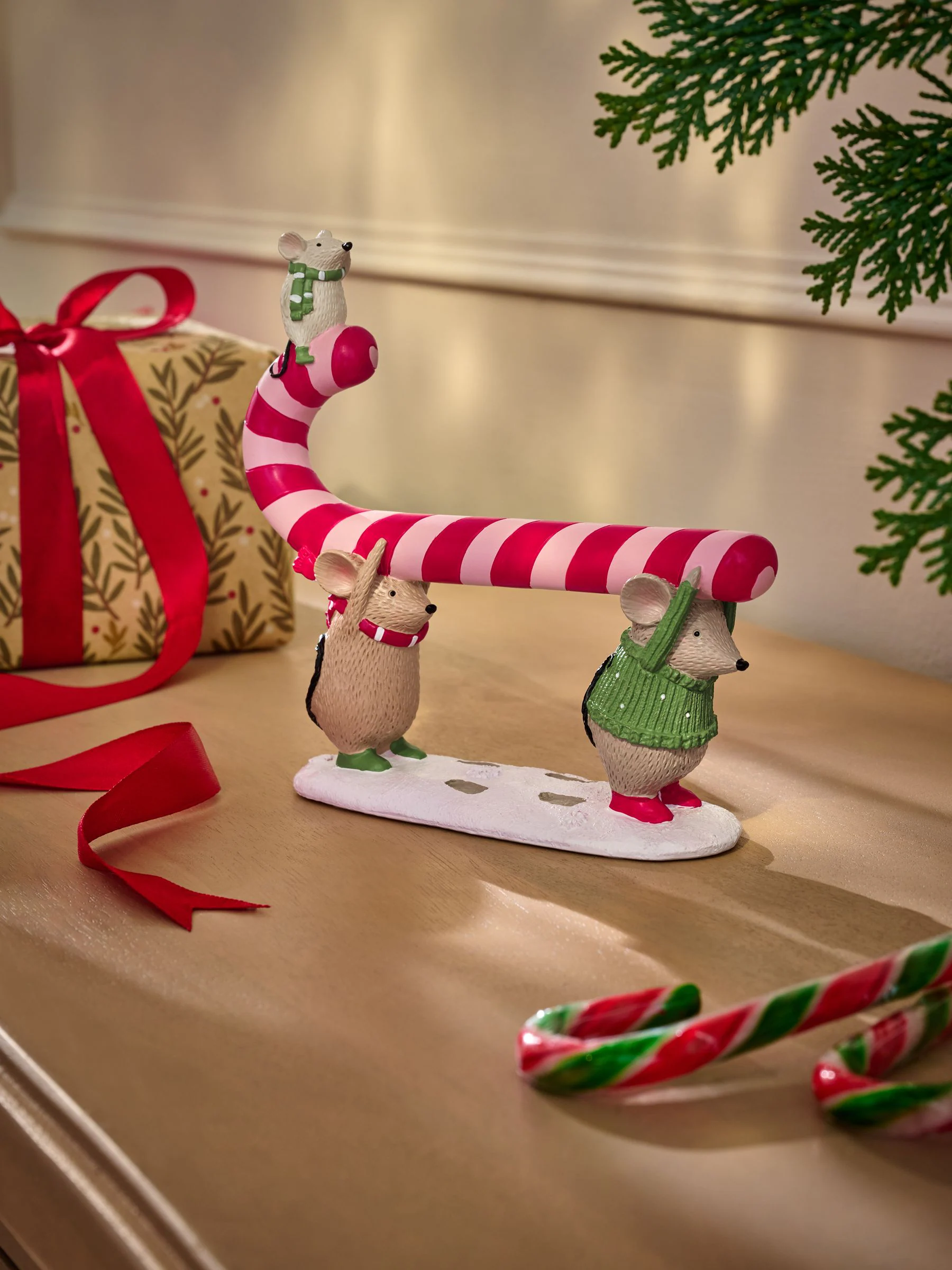 Kerstmis Muis Zuurstok Ornament