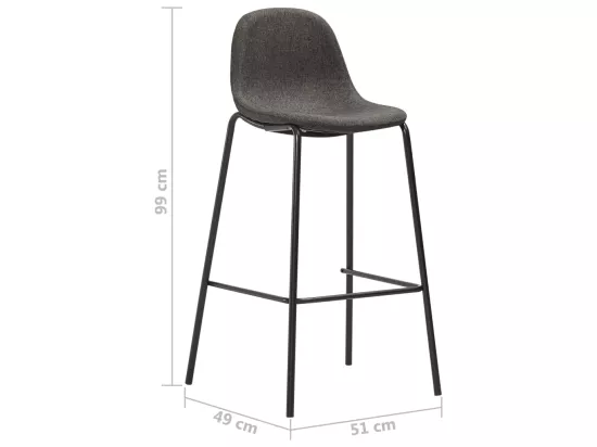 Ensemble de bar 5 pcs Tissu Gris foncé