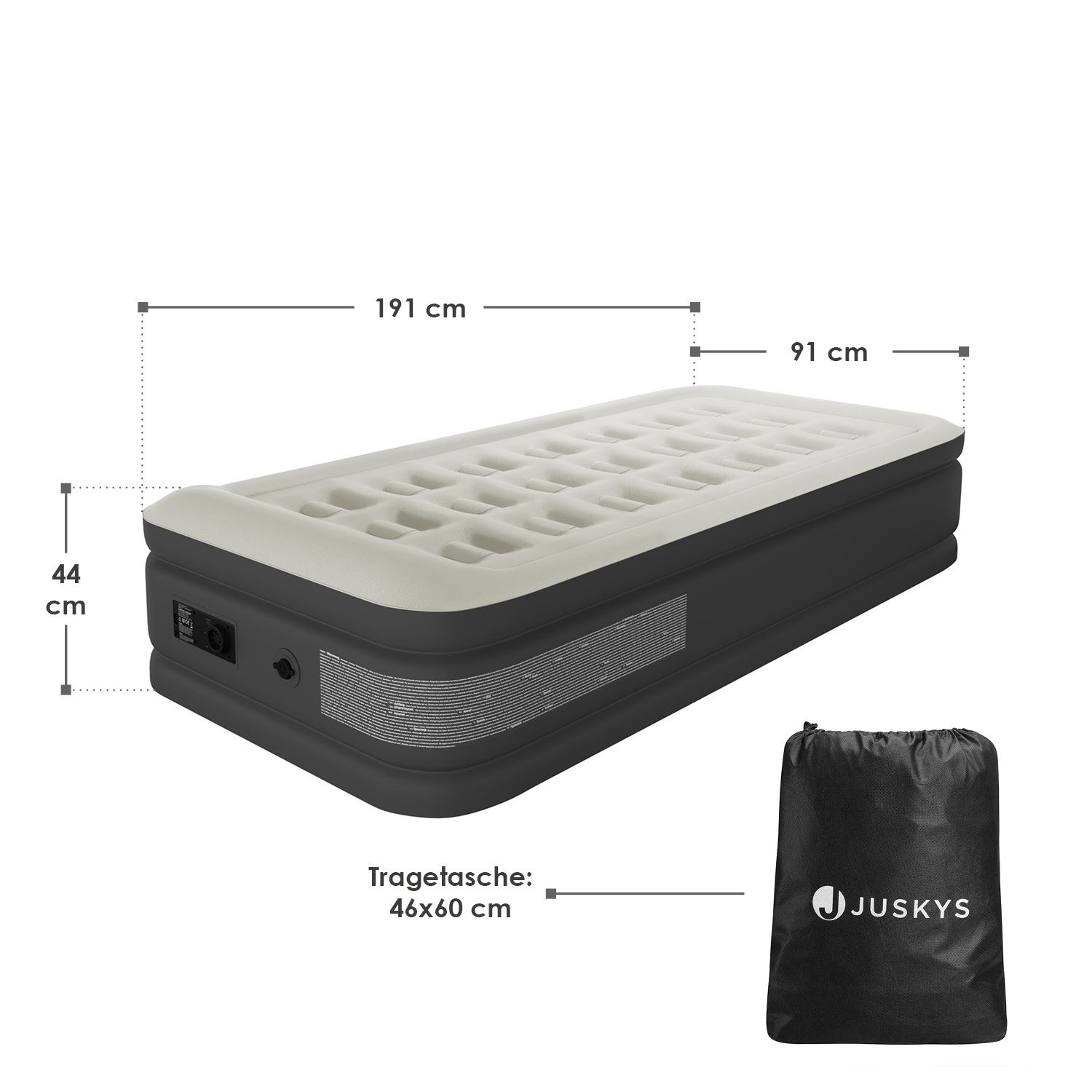 Juskys Sapri M zelfopblaasbaar luchtbed - Grey