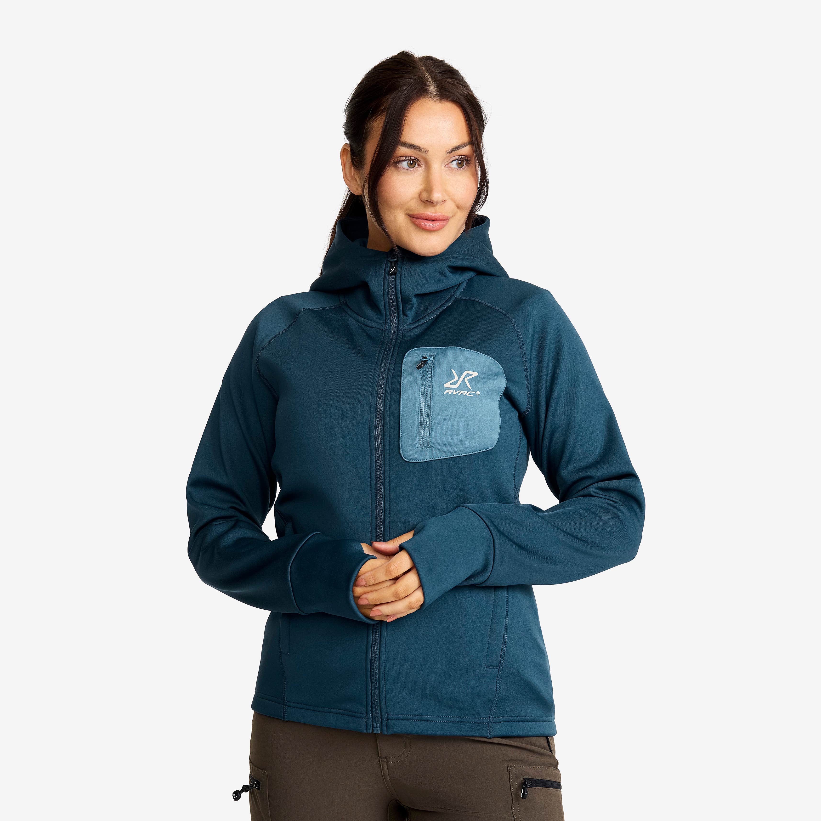 Evolution Stretch Fleece Hoodie Dame Moonlit Ocean/Stellar