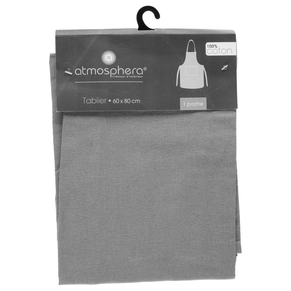 Tablier - coton - gris clair - 60x80 cm