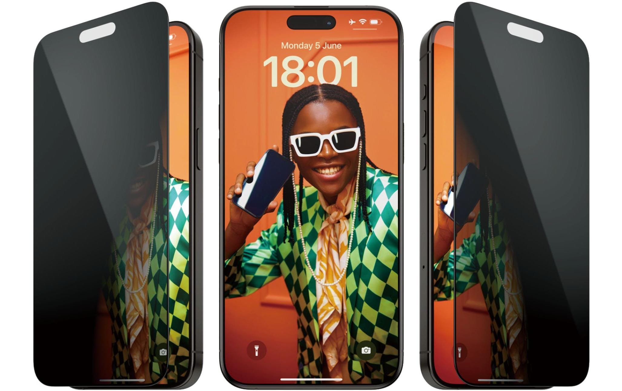 Displayschutz Ultra Wide Fit Privacy iPhone 15 Pro MaxDisplay-Schutzfolie für das Apple iPhone 15 Pro Max