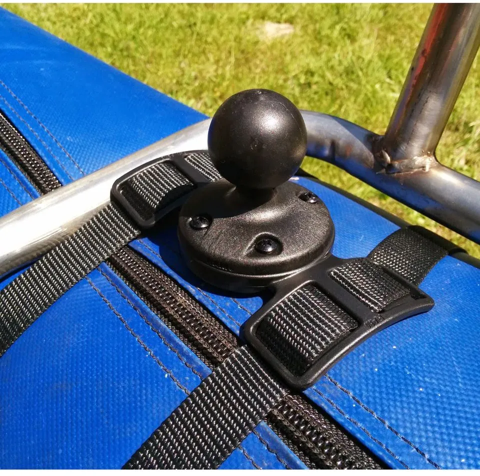 RAM Mounts Ram Float Tube Strap Adapter Ball Base Stoppfeste Med Ram C-Kule Til Bellybåt