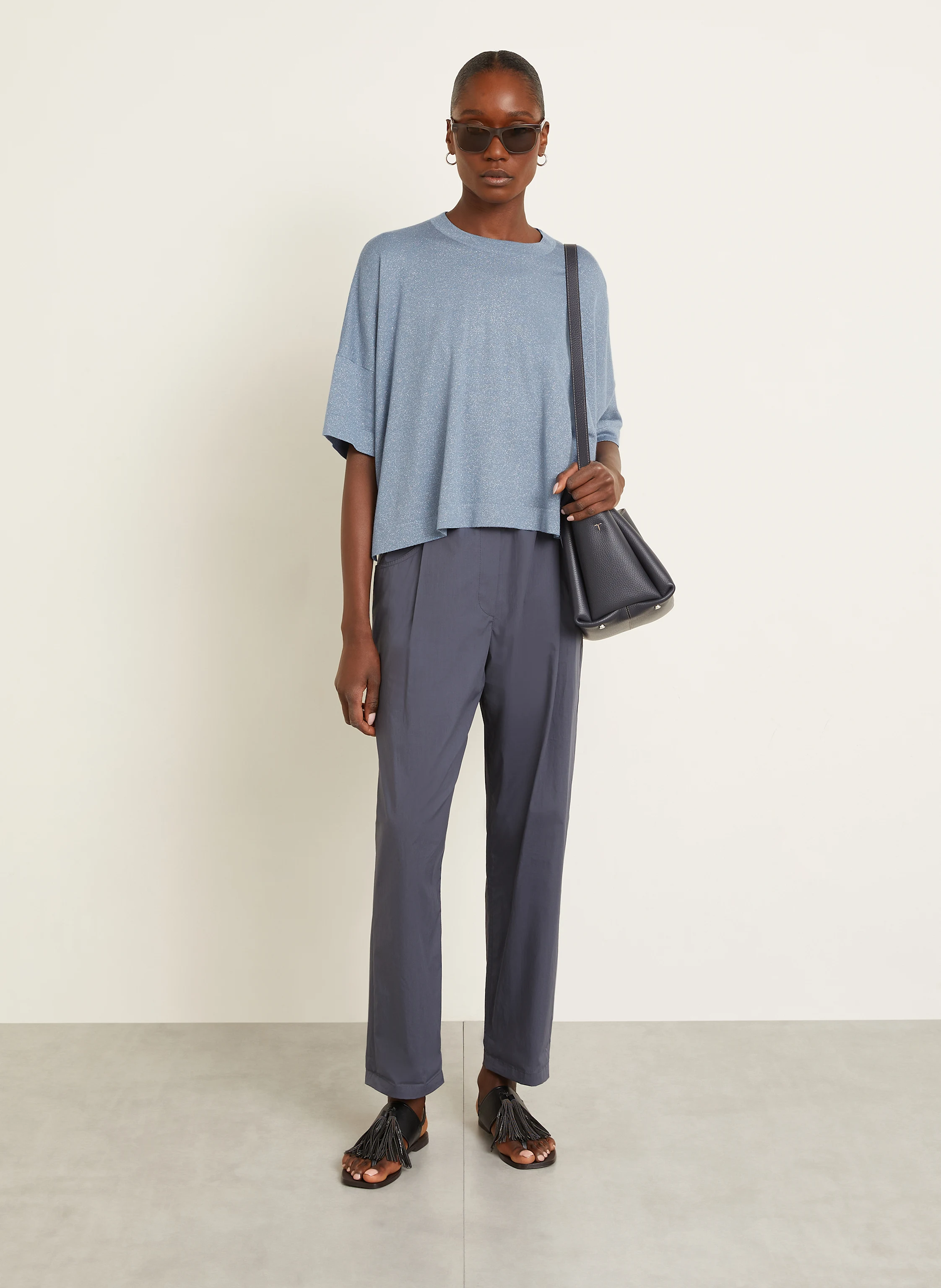 BRUNELLO CUCINELLI Strickshirt mit Cashmere und Glitzergarn