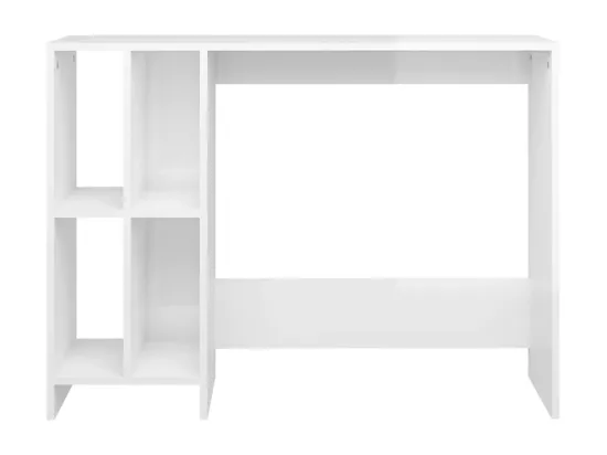 Bureau d'ordinateur portable blanc brillant bois d'ingénierie