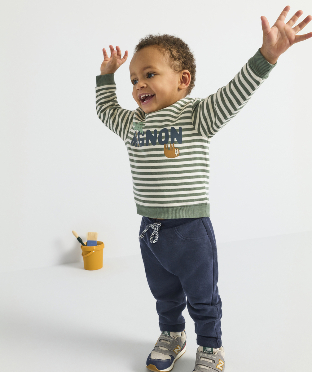 PANTALON SAROUEL BÉBÉ GARÇON EN FIBRES RECYCLÉES BLEU MARINE