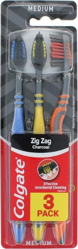 Colgate Zigzag Charcoal Tandenborstel3 Stuks