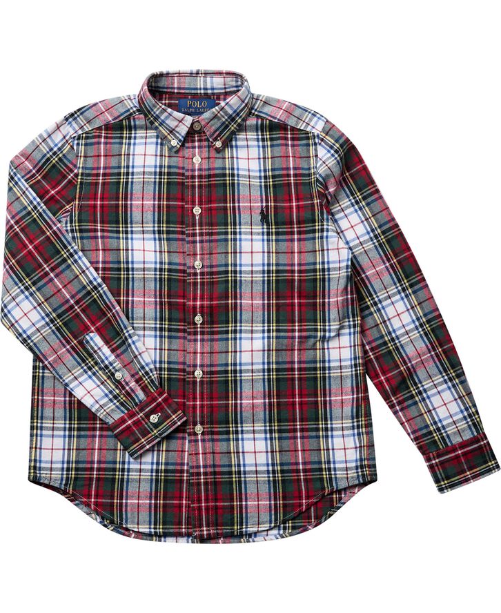 Polo Ralph Lauren BRUSHED OXFORD-LS BD PPC-SI-SPS White/red multi