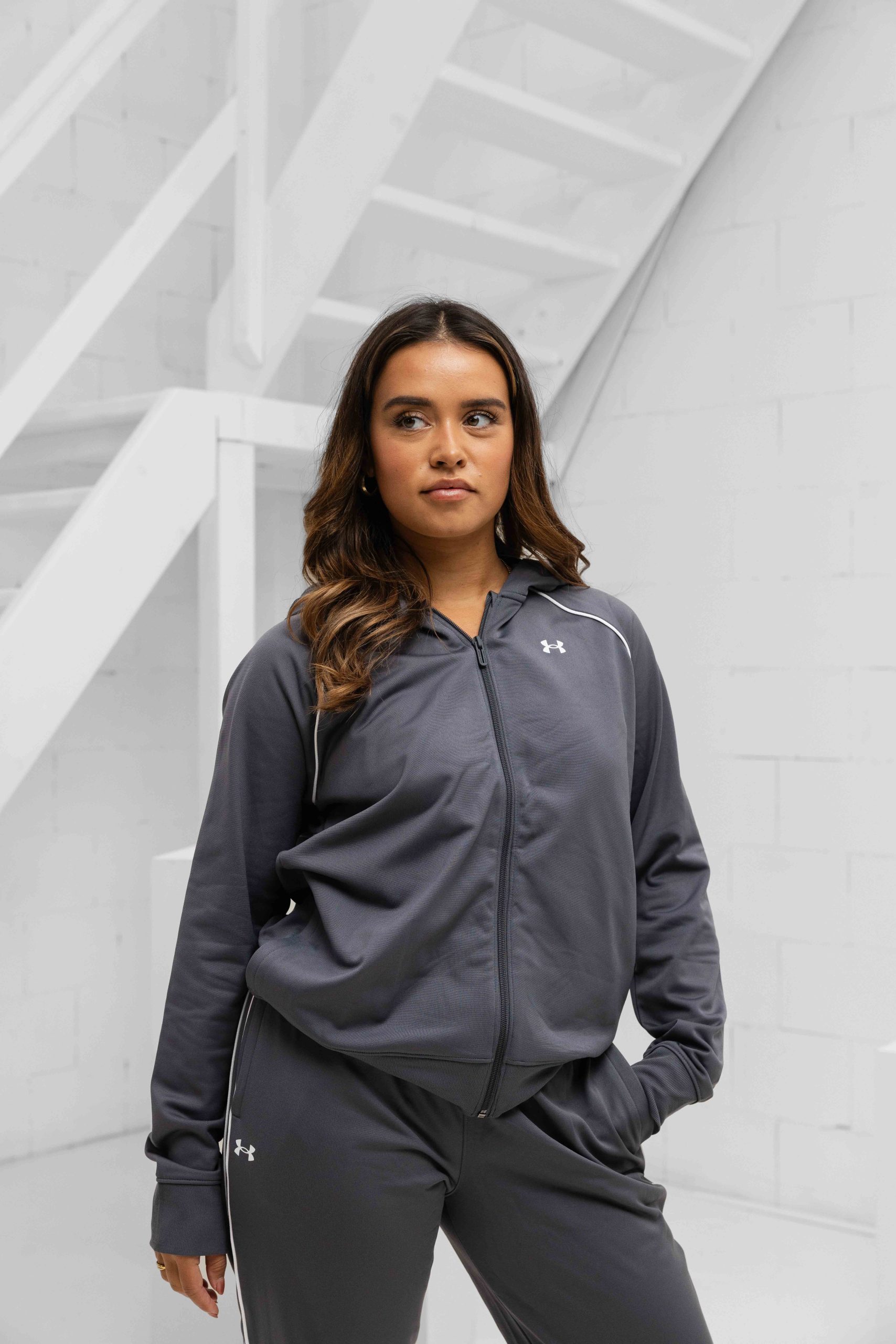 Under Armour Rival Tricot Trainingspak Dames Grijs