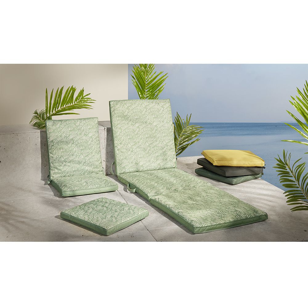 Coussin de fauteuil de jardin uni vert