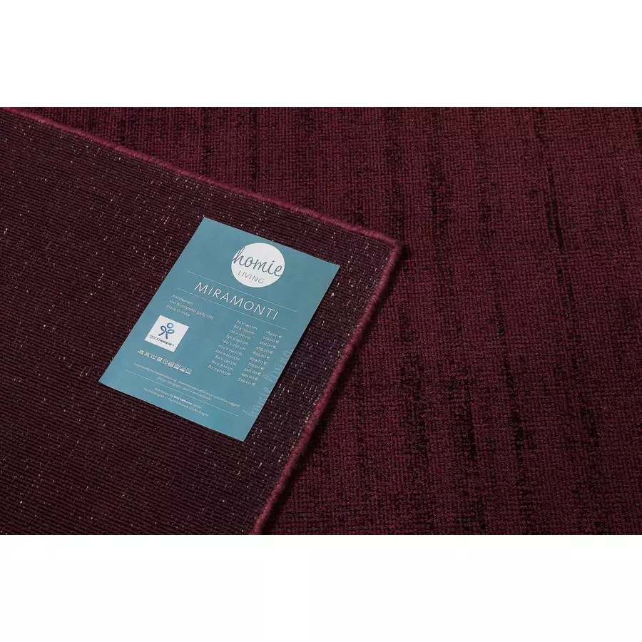 Homie Living Kurzflorteppich Miramonti bordeaux rot