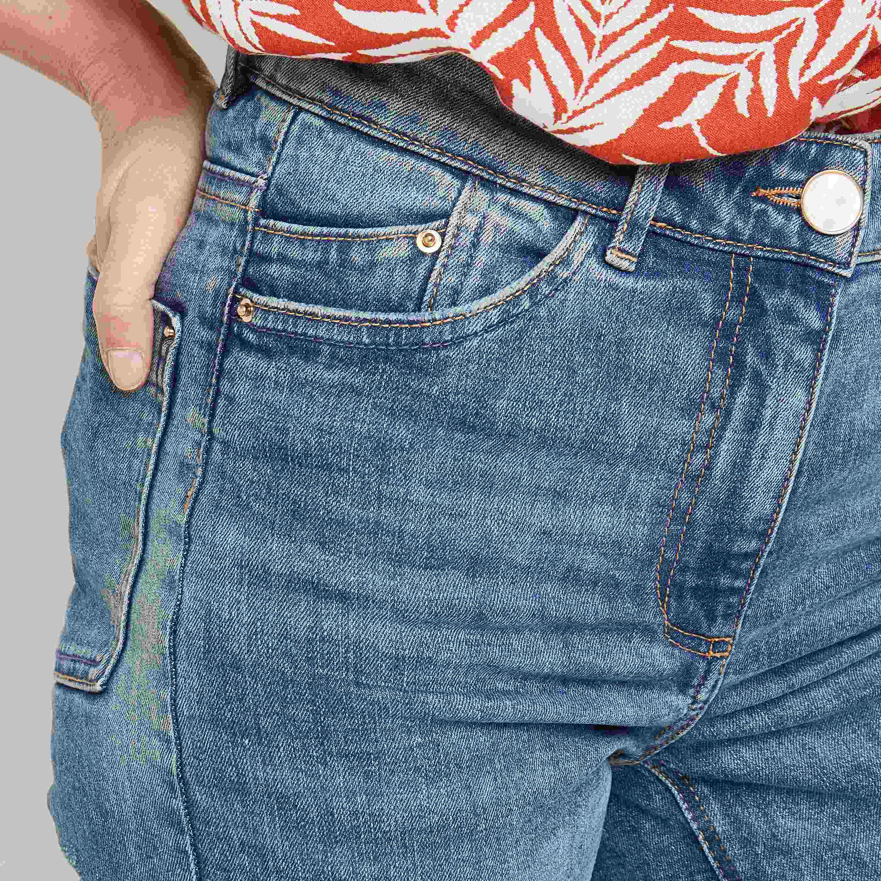 Jean large taille haute WOODSTOCK femme - STONE