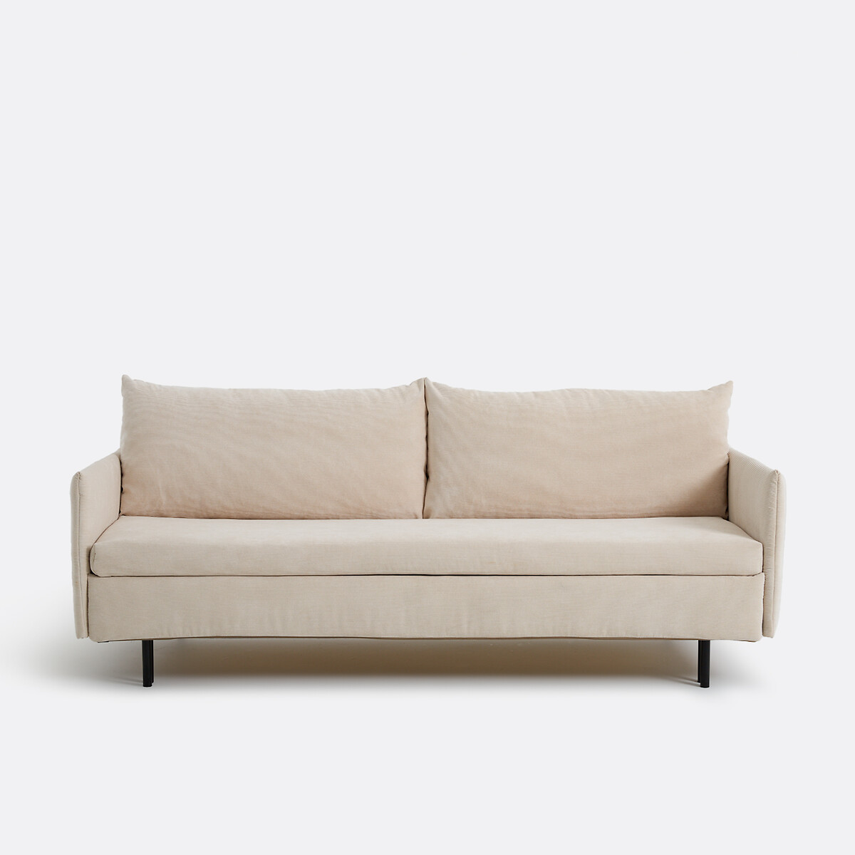 LA REDOUTE INTERIEURS<br>Sofá-cama de veludo cotelê fino, ZOFT