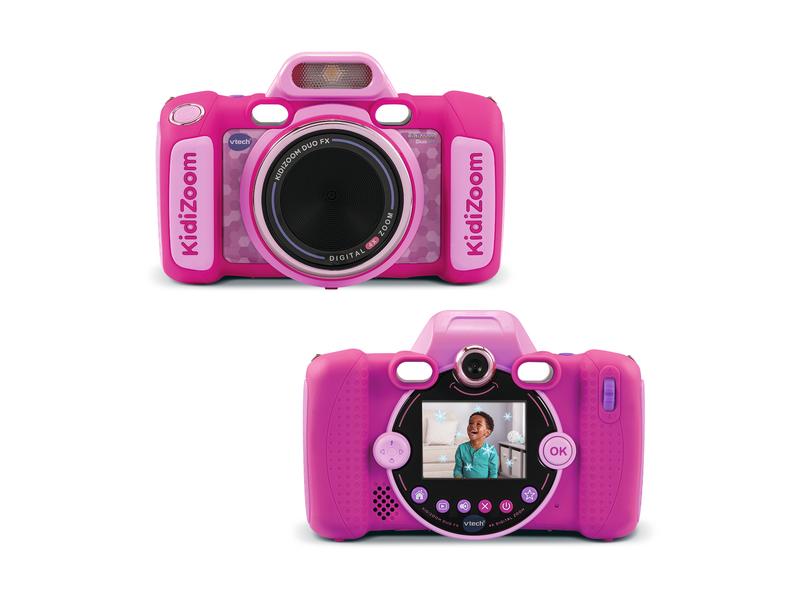Vtech Kinderkamera Kidizoom Duo FX -FR- Rosa Multifunktionale Digitalkamera mit integriertem Blitz