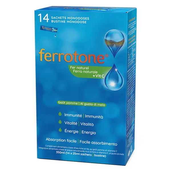 FERROTONE Maçã - 14 sachês de dose única