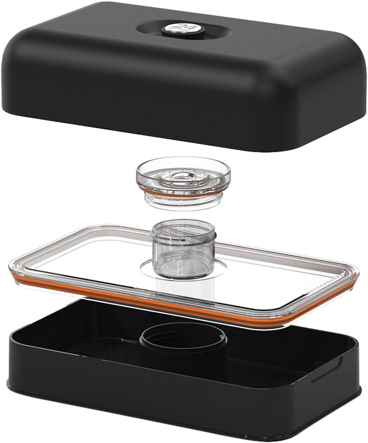 24Bottles Lunchbox - Stone Finish - Tuxedo Black Sort