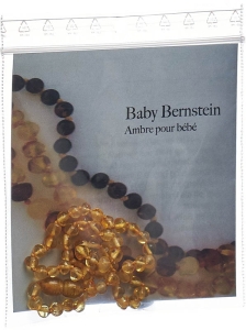 SELENAS Baby Bernsteinkette 32-34cm goldfarbig abgerundet