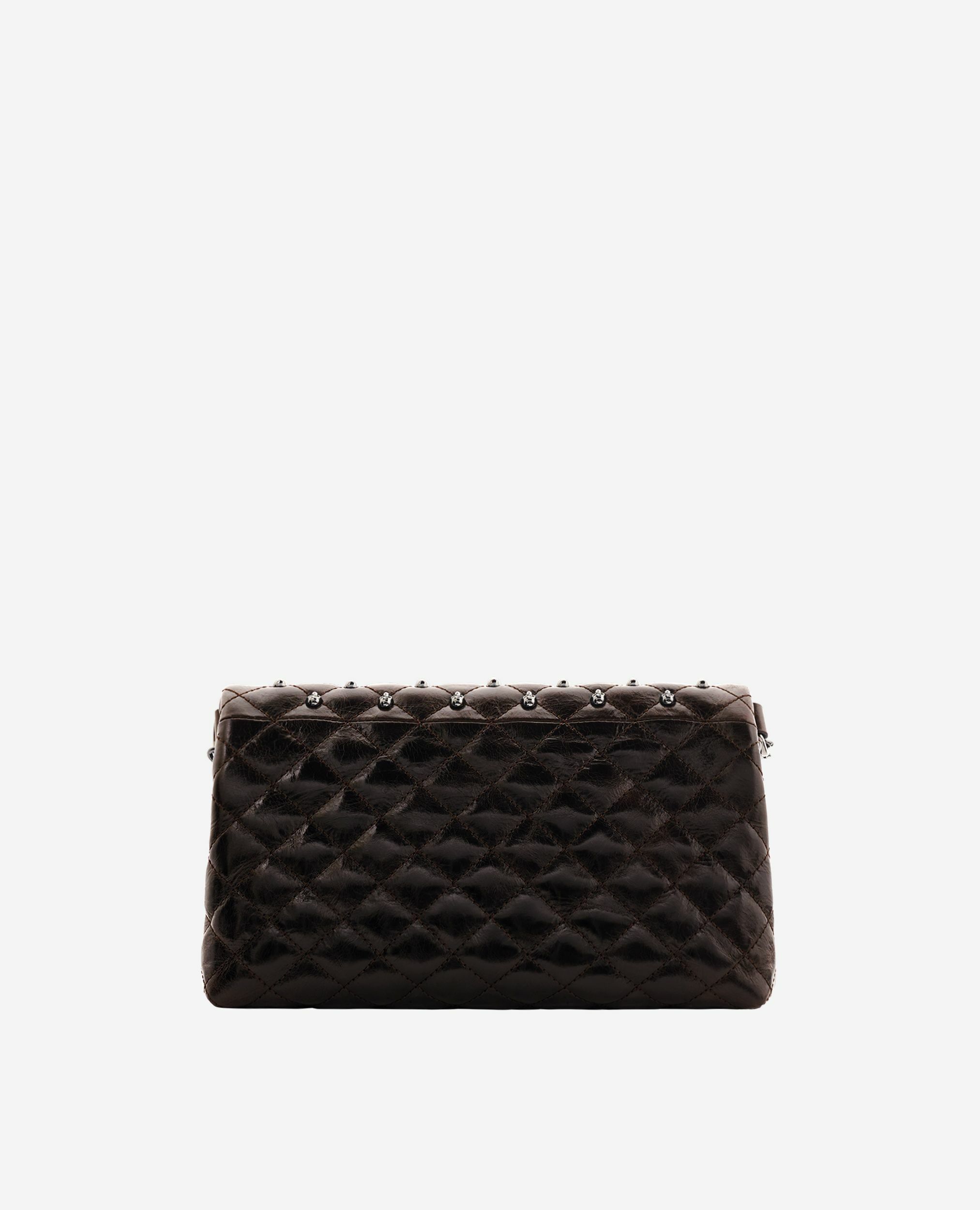 Pochette héritage small en cuir craquelé marron