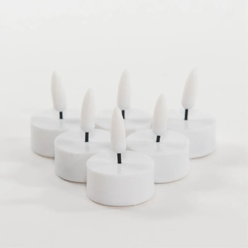 Anna's Collection LED waxinelichtjes - 6x -wit - 3,5 x 1,5 cm