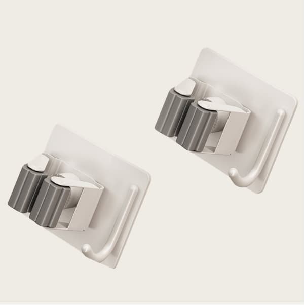 INF Gunmetal Moppholder - Sikker og Stilig Oppbevaring (2-pakning) Hvit