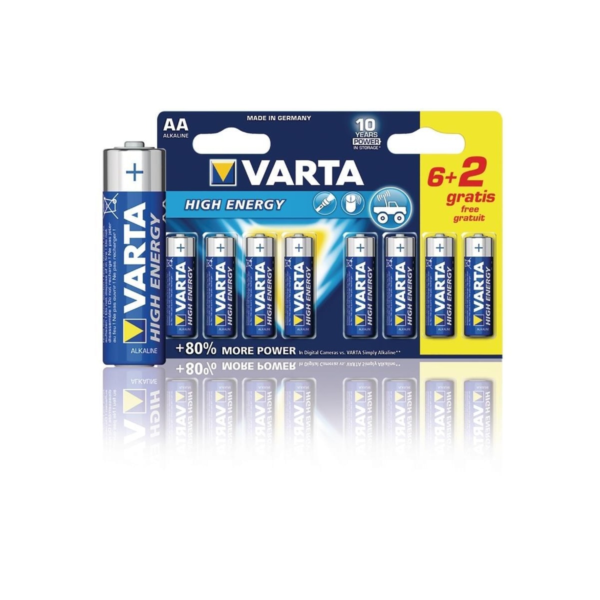 Varta Alkaline Batteri AA 1.5 V High Energy 8-Promotional Blemme