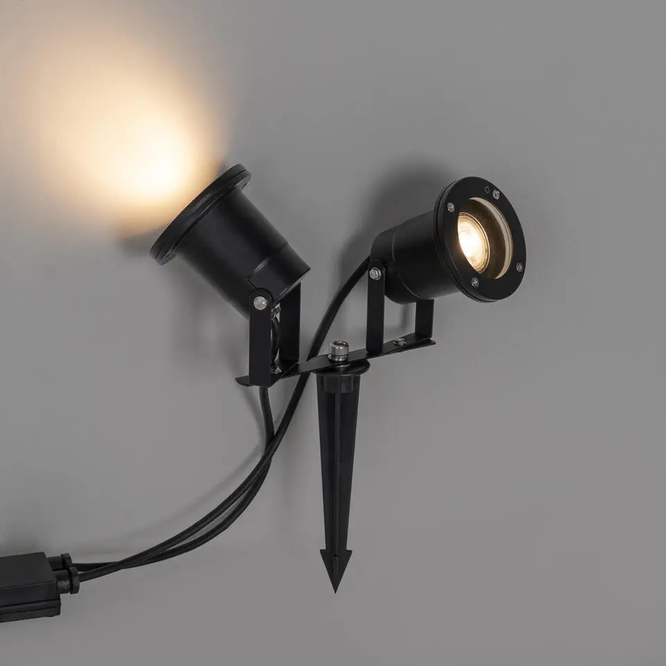 Qazqa tuinspots basic zwart gu10