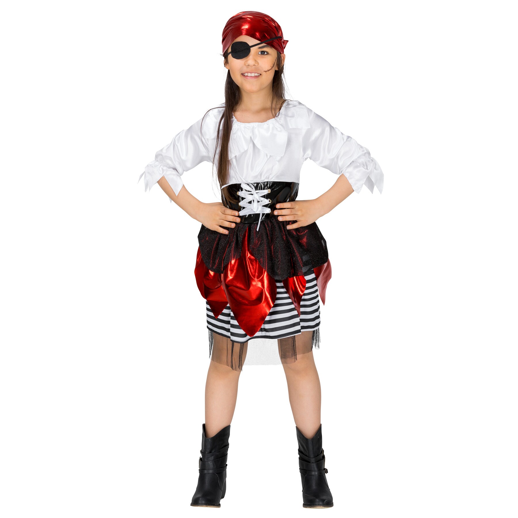 tectake® Mädchenkostüm Piratin Lilly Blaumarie