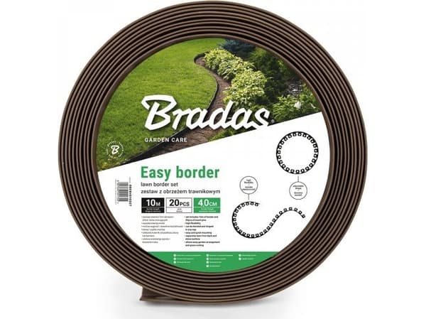 Bradas med EASY BORDER plenkant - 40mm brun