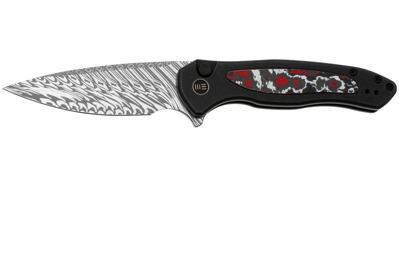 WE Knife Kitefin WE19002N-DS1, Fafnir Damasteel, Black Titanium, Nebula Fat Carbon Fiber, Limited Edition, zakmes