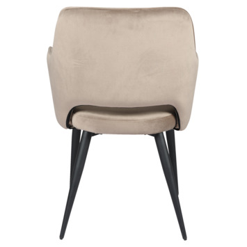KARWEI eetkamerstoel Puck beige fluweel polyester met armleuning