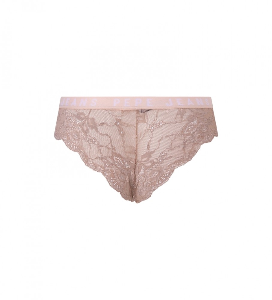 Cueca brasileira Pepe Jeans com logo na cor nude