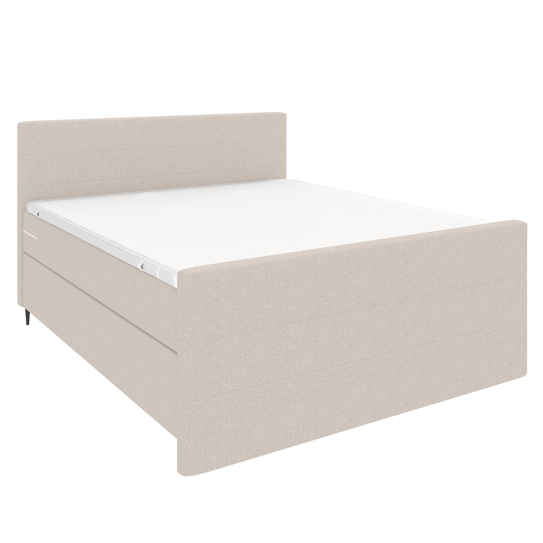 Boxspringbett - beige - inklusive Topper - 180x200 cm