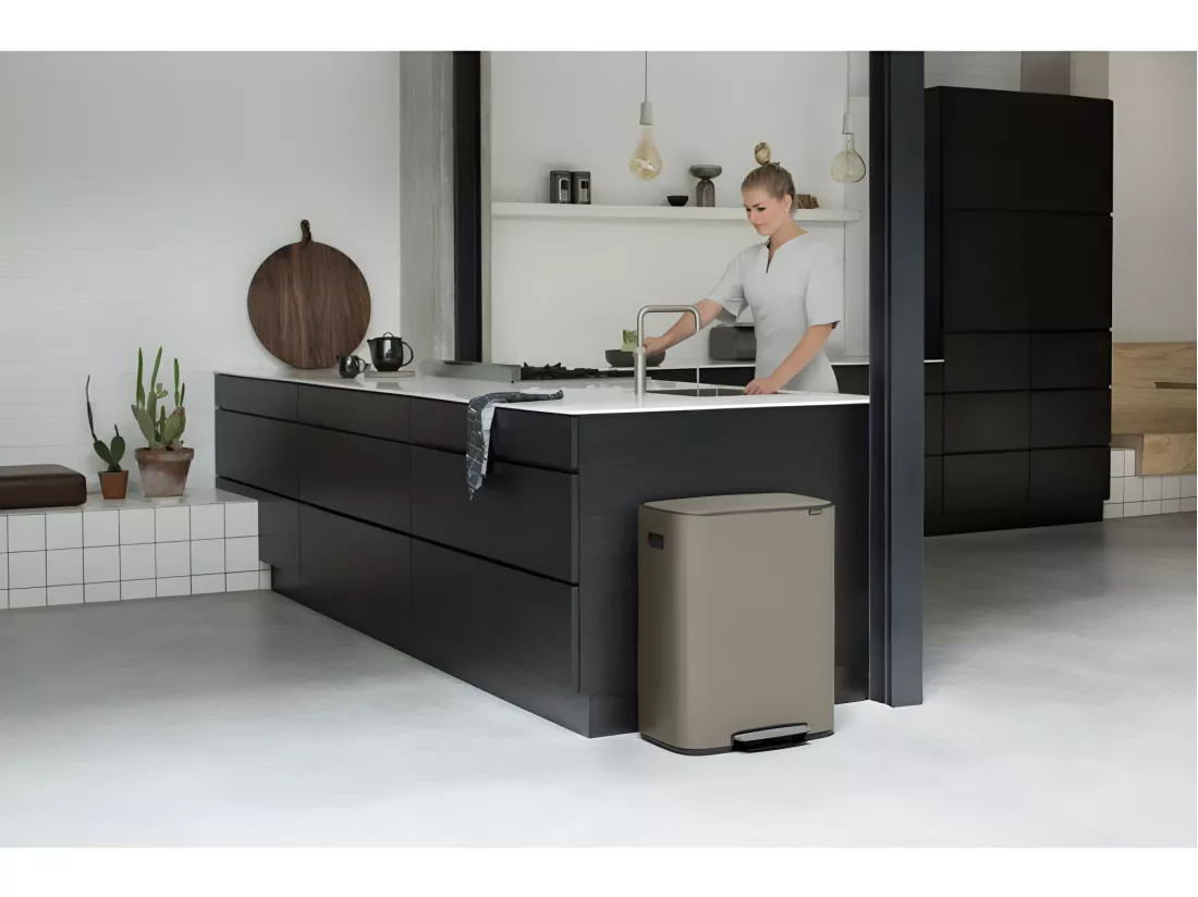 Brabantia Poubelle à pédale 2x30l platinum - 211546