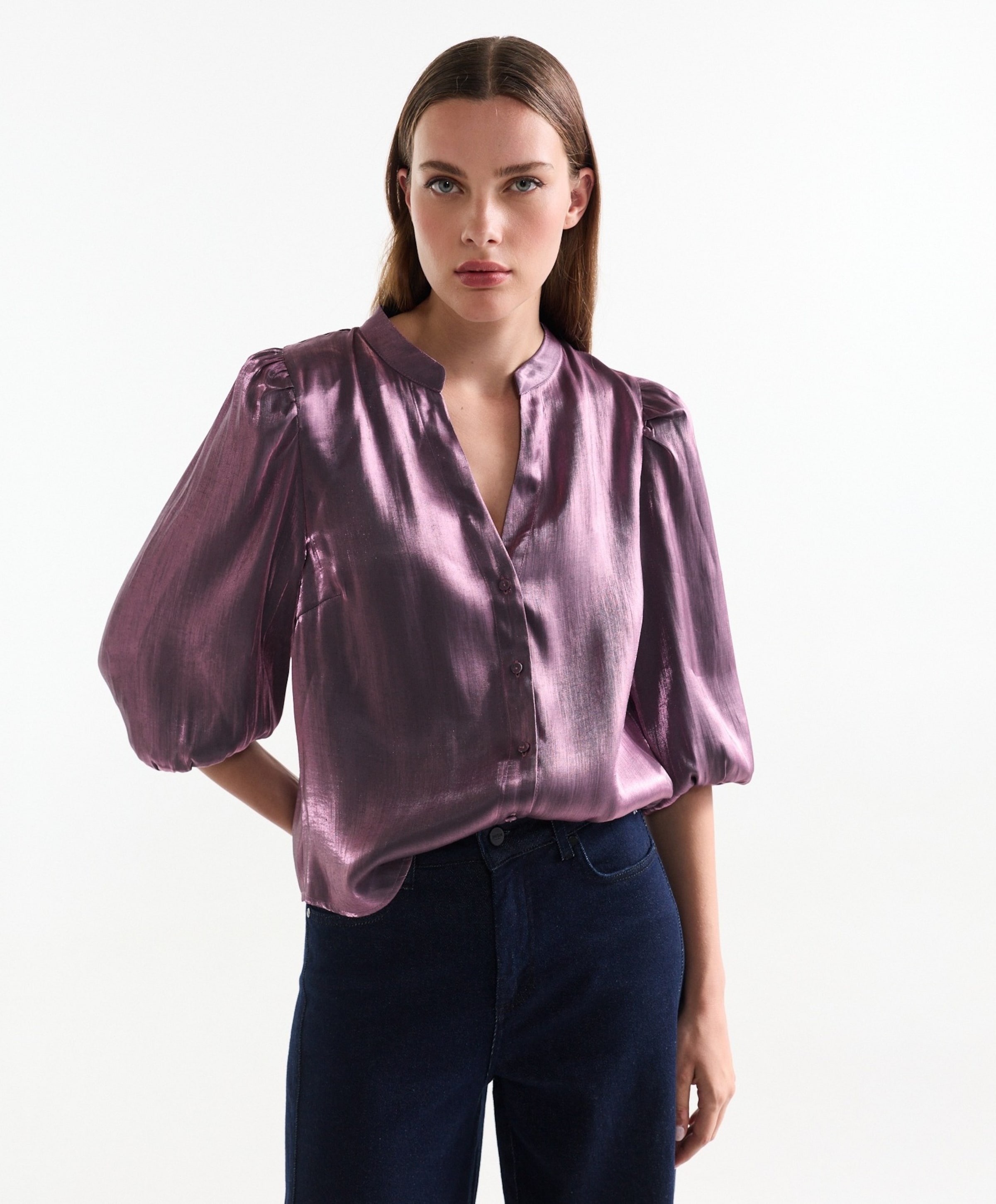 JANSEN Amsterdam Dames blouse paars