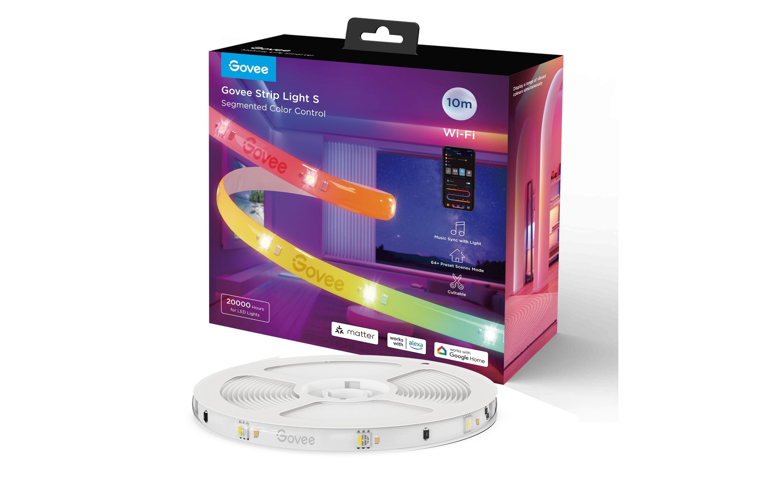 LED Stripe Light S, Wi-Fi / Bluetooth / Matter, 10 m, RGBICLED-Leuchtstreifen mit Schutzbeschichtung