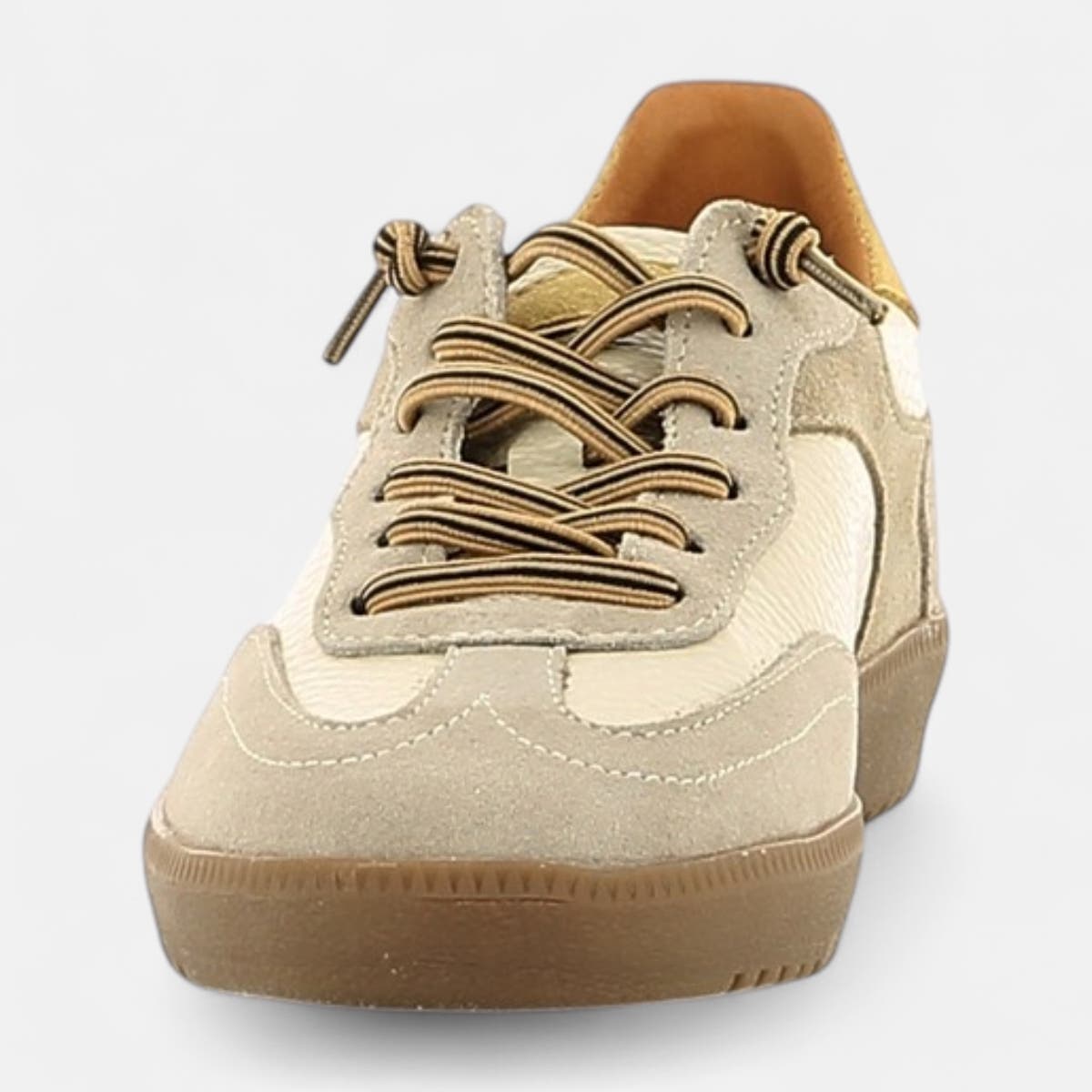 Baskets basses Femme en cuir beige